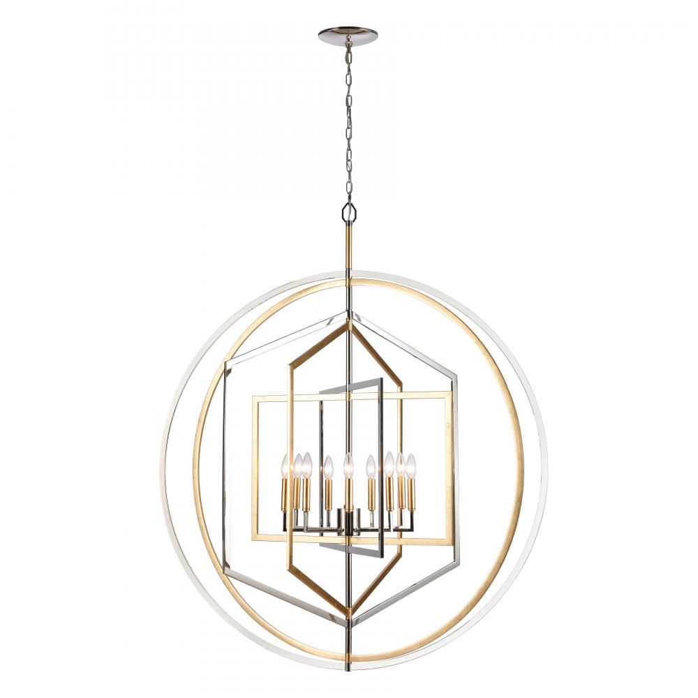 Geosphere 46&#39;&#39; Wide 9-Light Chandelier - Polished Nickel