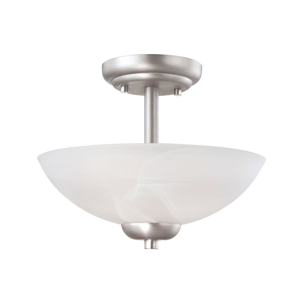 Thomas - Tia 11.75&#39;&#39; Wide 2-Light Semi Flush Mount - Matte Nickel