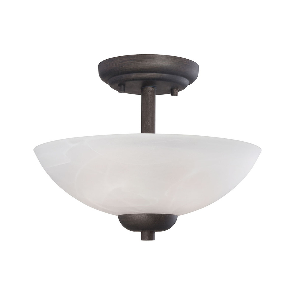 Thomas - Tia 11.75&#39;&#39; Wide 2-Light Semi Flush Mount - Painted Bronze