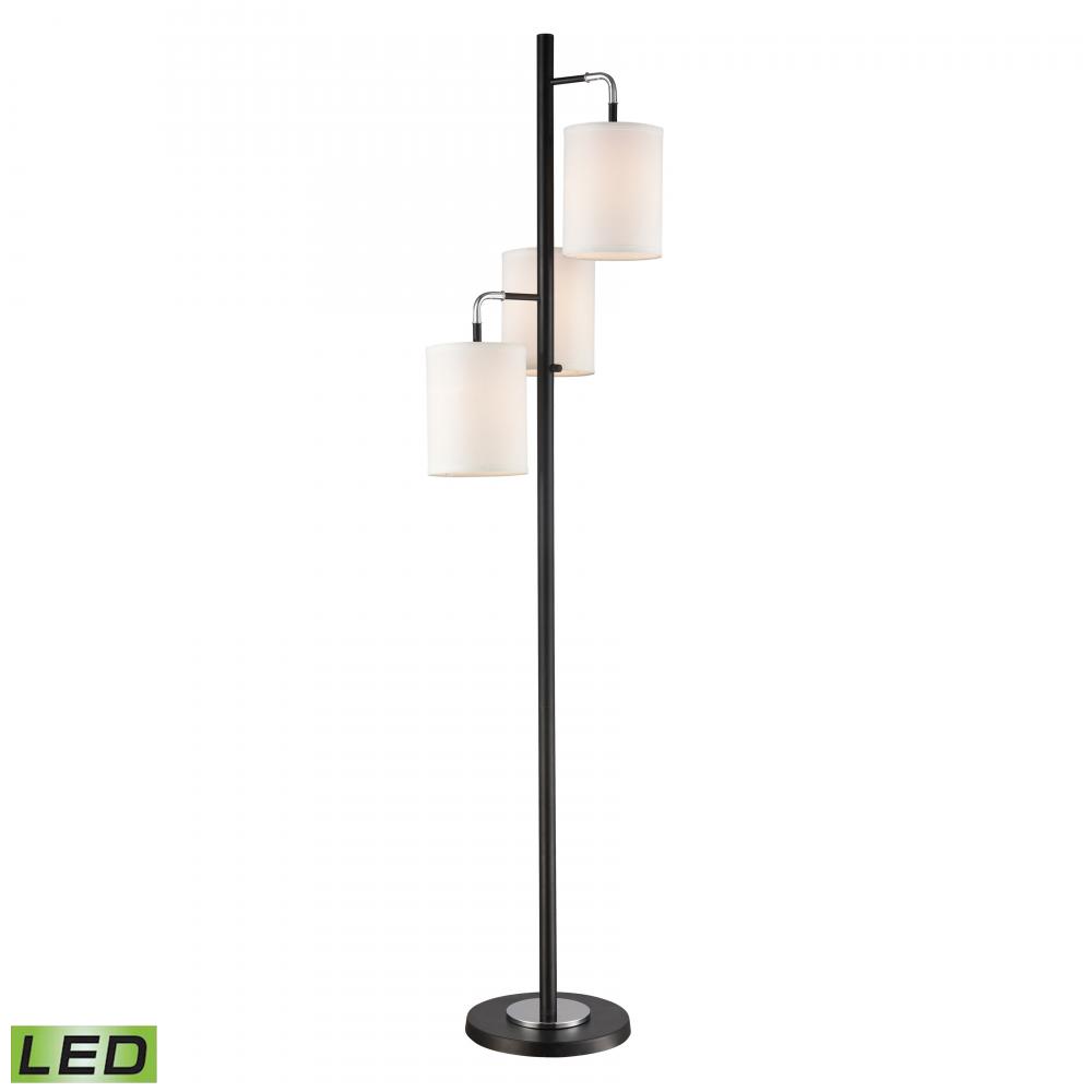 Uprising 72&#39;&#39; High 3-Light Floor Lamp - Black - Includes LED Bulbs