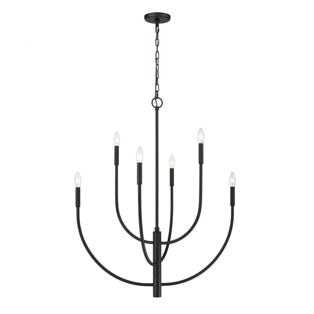 Continuance 30&#39;&#39; Wide 6-Light Chandelier - Charcoal