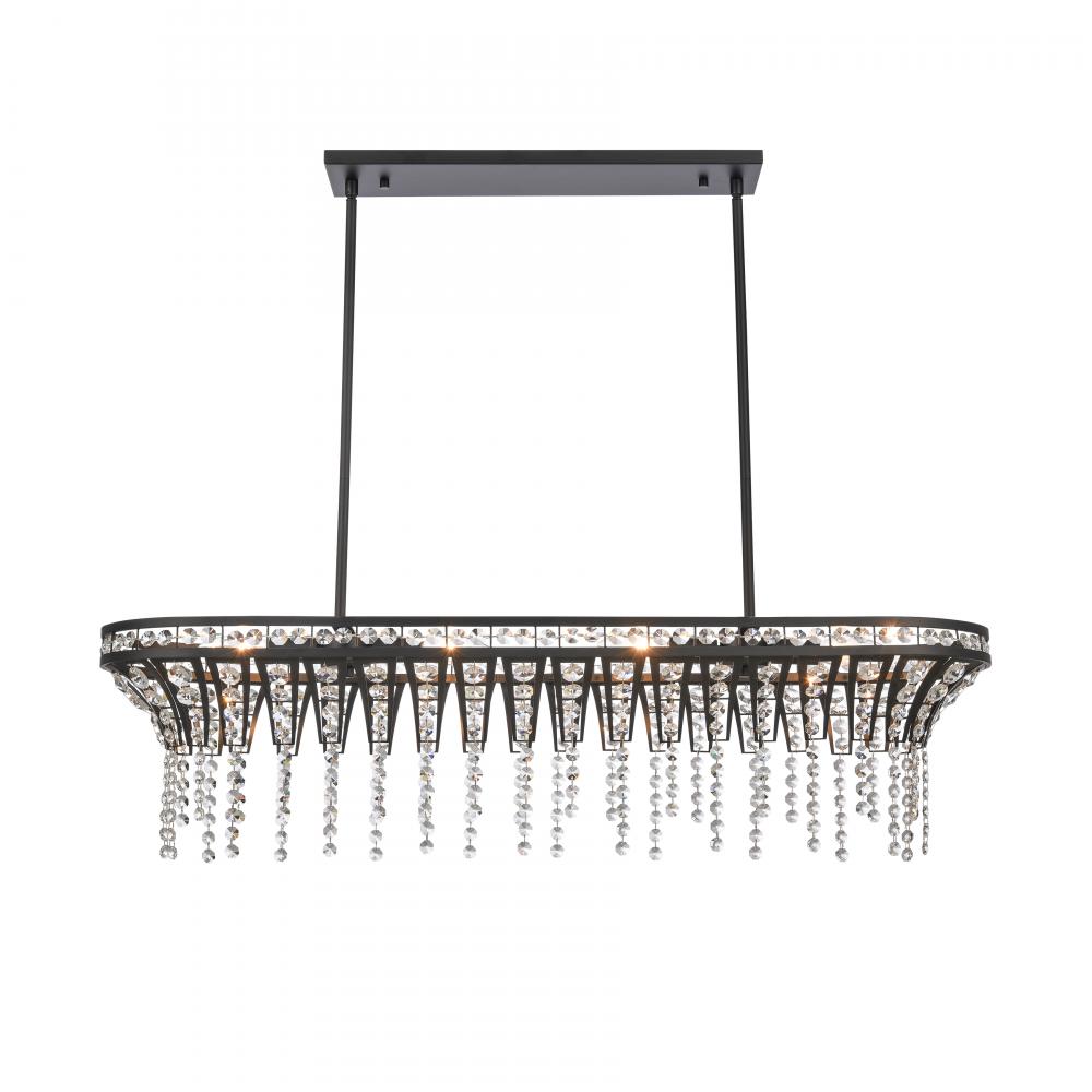 Fantania 36&#39;&#39; Wide 4-Light Linear Chandelier - Matte Black