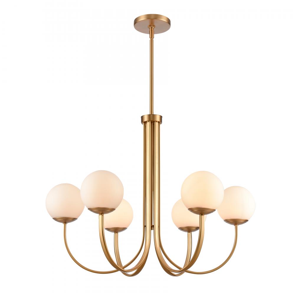 Caroline 32&#39;&#39; Wide 6-Light Chandelier - Brushed Gold