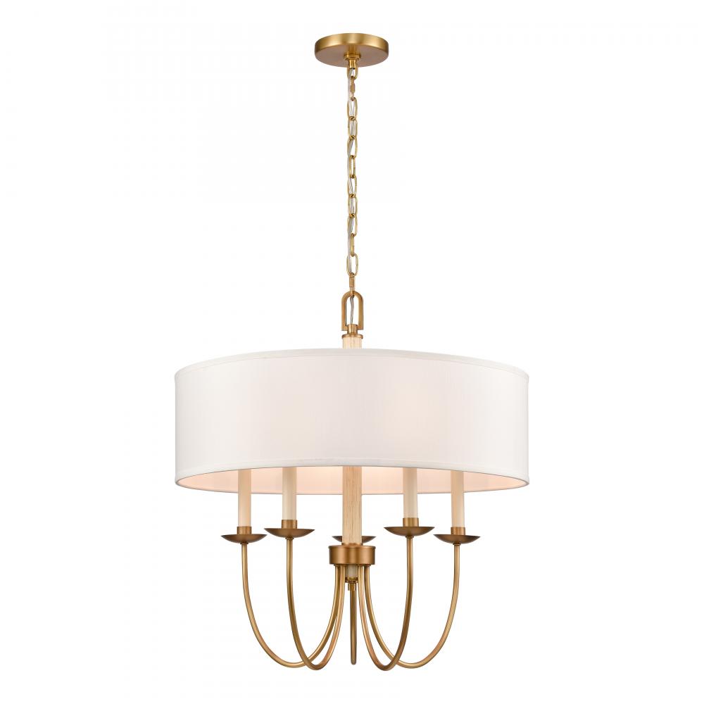 Neville 23&#39;&#39; Wide 5-Light Chandelier - Natural Brass