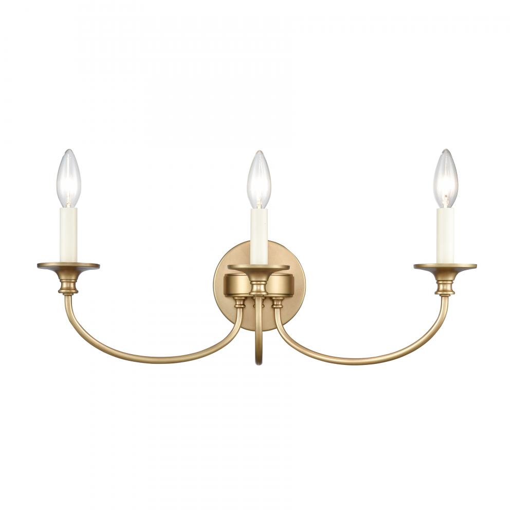 Cecil 22&#39;&#39; Wide 3-Light Vanity Light - Natural Brass