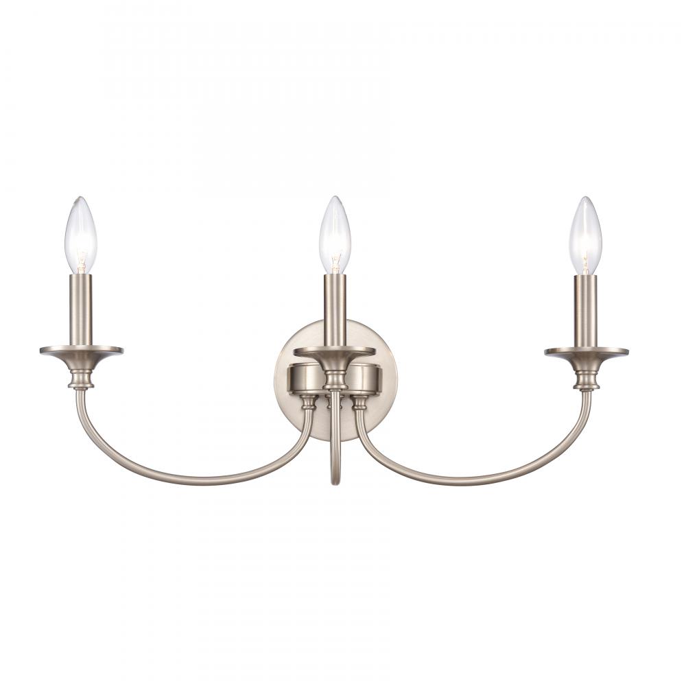 Cecil 22&#39;&#39; Wide 3-Light Vanity Light - Brushed Nickel