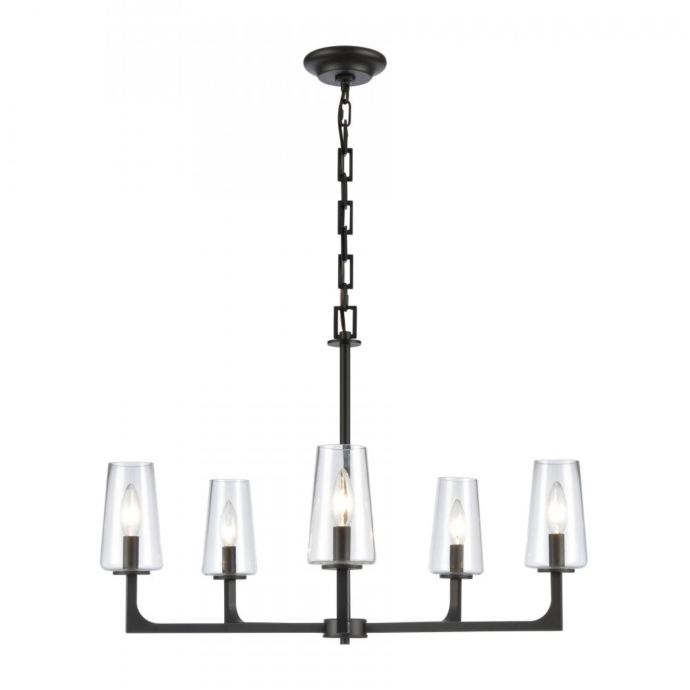 Fitzroy 28&#39;&#39; Wide 5-Light Chandelier - Matte Black