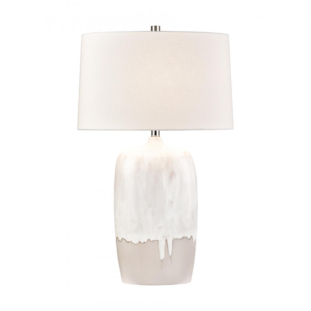 Ruthie 32&#39;&#39; High 1-Light Table Lamp - White Glaze - Includes LED Bulb