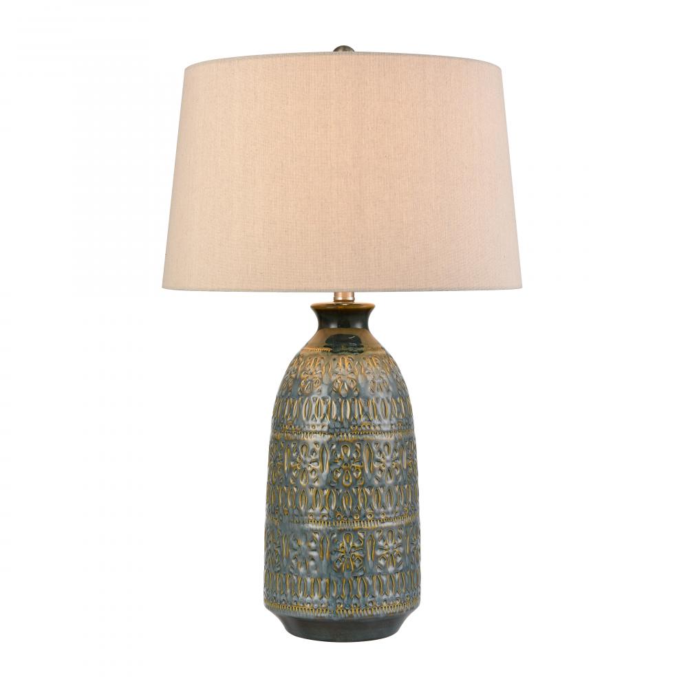 Burnie 28&#39;&#39; High 1-Light Table Lamp - Blue Glazed