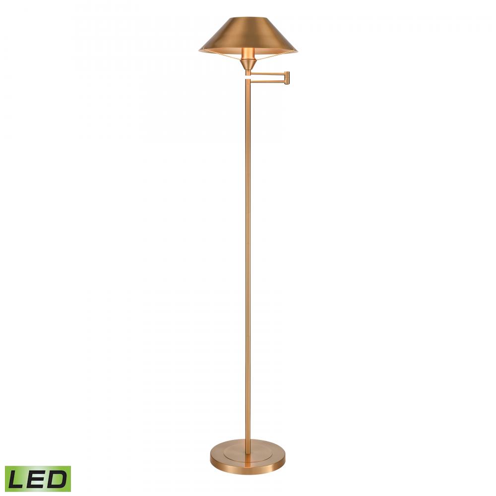 Arcadia 63&#39;&#39; High 1-Light Floor Lamp - Aged Brass - Includes LED Bulb