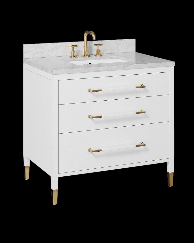 Verona 36&#34; White Vanity with Rectangular Undermount Sink