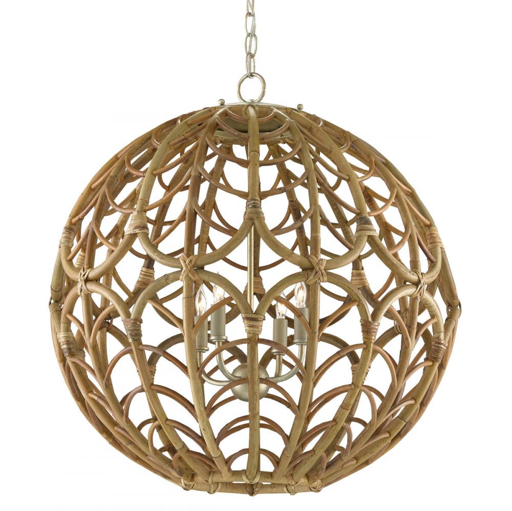 Cape Verde Rattan Orb Chandeli