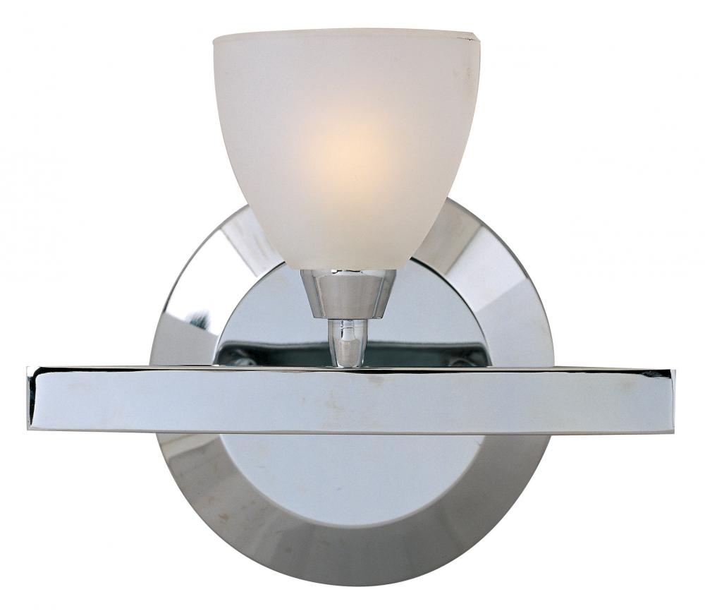 One Light Chrome Bathroom Sconce