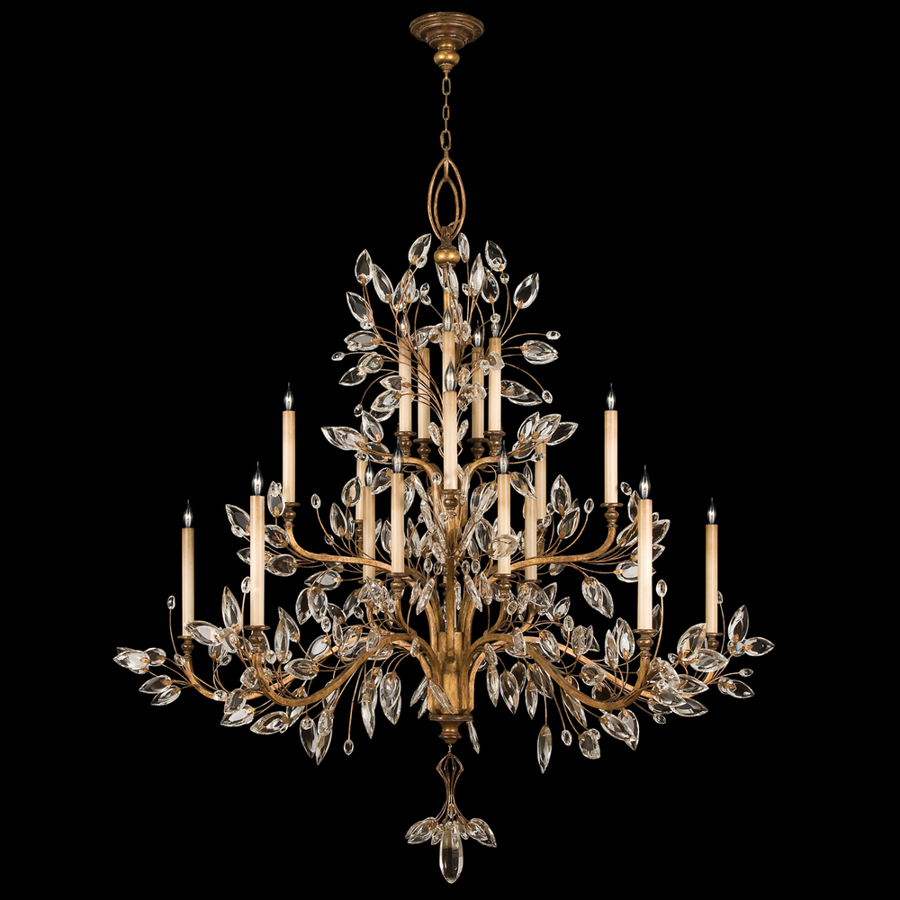 Crystal Laurel 75&#34;W Round Chandelier