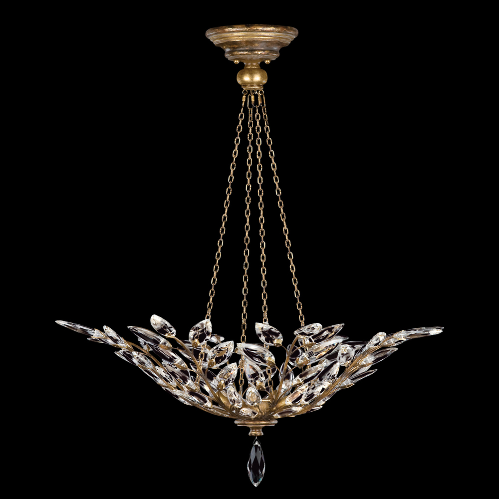 Crystal Laurel 35&#34;W Round Pendant